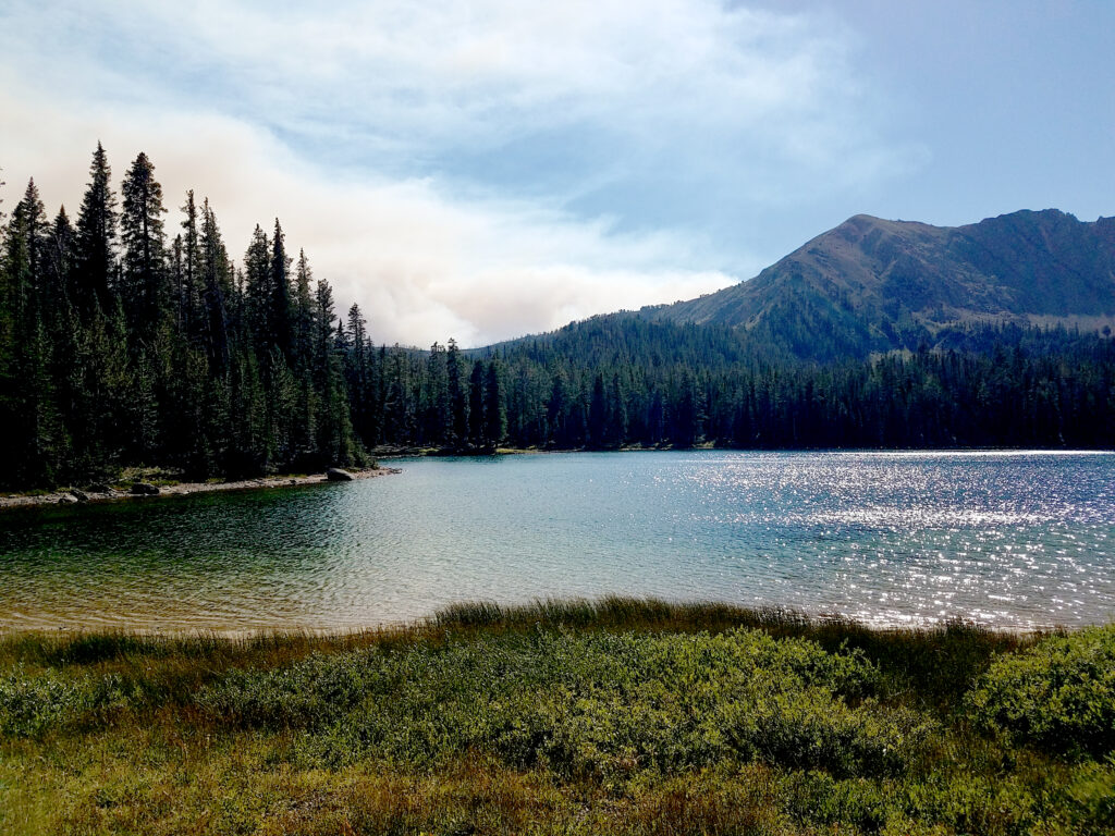 A peaceful lake in the mountains